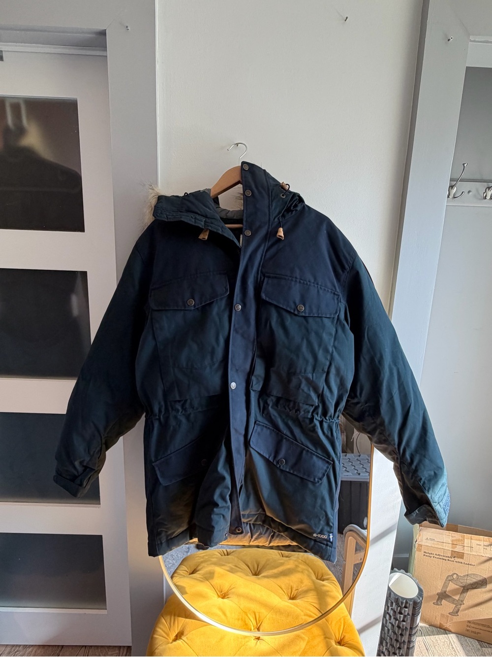 Fjallraven Men's Navy Hooded Parka Jacket